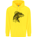 A Steampunk Iguana Lizard Reptiles Mens 80% Cotton Hoodie Yellow