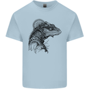 A Steampunk Iguana Lizard Reptiles Mens Cotton T-Shirt Tee Top Light Blue