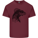 A Steampunk Iguana Lizard Reptiles Mens Cotton T-Shirt Tee Top Maroon