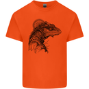 A Steampunk Iguana Lizard Reptiles Mens Cotton T-Shirt Tee Top Orange