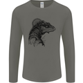 A Steampunk Iguana Lizard Reptiles Mens Long Sleeve T-Shirt Charcoal