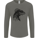A Steampunk Iguana Lizard Reptiles Mens Long Sleeve T-Shirt Charcoal