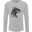 A Steampunk Iguana Lizard Reptiles Mens Long Sleeve T-Shirt Sports Grey