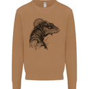 A Steampunk Iguana Lizard Reptiles Mens Sweatshirt Jumper Caramel Latte