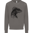 A Steampunk Iguana Lizard Reptiles Mens Sweatshirt Jumper Charcoal