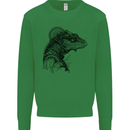 A Steampunk Iguana Lizard Reptiles Mens Sweatshirt Jumper Irish Green