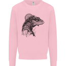 A Steampunk Iguana Lizard Reptiles Mens Sweatshirt Jumper Light Pink