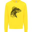A Steampunk Iguana Lizard Reptiles Mens Sweatshirt Jumper Yellow