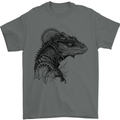 A Steampunk Iguana Lizard Reptiles Mens T-Shirt 100% Cotton Charcoal