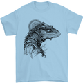 A Steampunk Iguana Lizard Reptiles Mens T-Shirt 100% Cotton Light Blue
