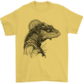 A Steampunk Iguana Lizard Reptiles Mens T-Shirt 100% Cotton Yellow