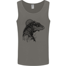 A Steampunk Iguana Lizard Reptiles Mens Vest Tank Top Charcoal