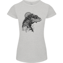 A Steampunk Iguana Lizard Reptiles Womens Petite Cut T-Shirt Sports Grey