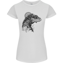 A Steampunk Iguana Lizard Reptiles Womens Petite Cut T-Shirt White