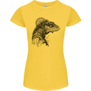 A Steampunk Iguana Lizard Reptiles Womens Petite Cut T-Shirt Yellow