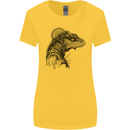 A Steampunk Iguana Lizard Reptiles Womens Wider Cut T-Shirt Yellow