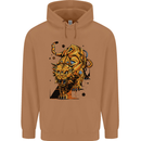 A Steampunk Lion Mens 80% Cotton Hoodie Caramel Latte