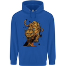 A Steampunk Lion Mens 80% Cotton Hoodie Royal Blue