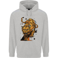 A Steampunk Lion Mens 80% Cotton Hoodie Sports Grey