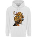 A Steampunk Lion Mens 80% Cotton Hoodie White