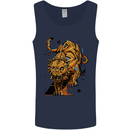 A Steampunk Lion Mens Vest Tank Top Navy Blue