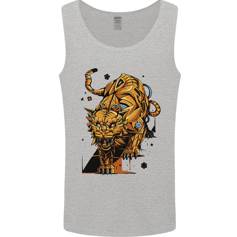 A Steampunk Lion Mens Vest Tank Top Sports Grey