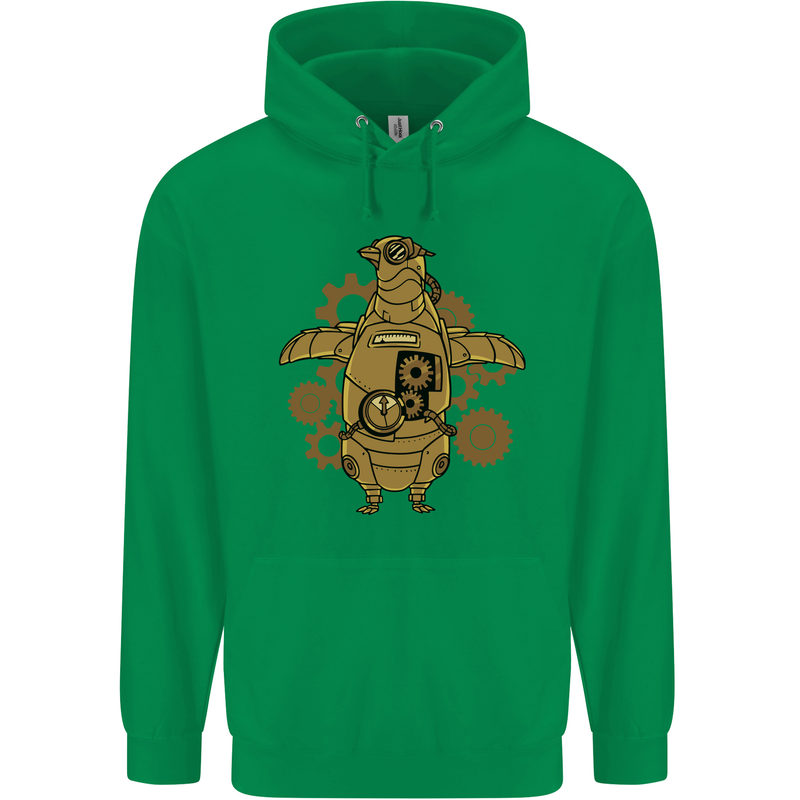 A Steampunk Penguin Childrens Kids Hoodie Irish Green