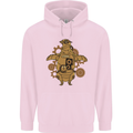 A Steampunk Penguin Childrens Kids Hoodie Light Pink