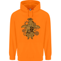 A Steampunk Penguin Childrens Kids Hoodie Orange