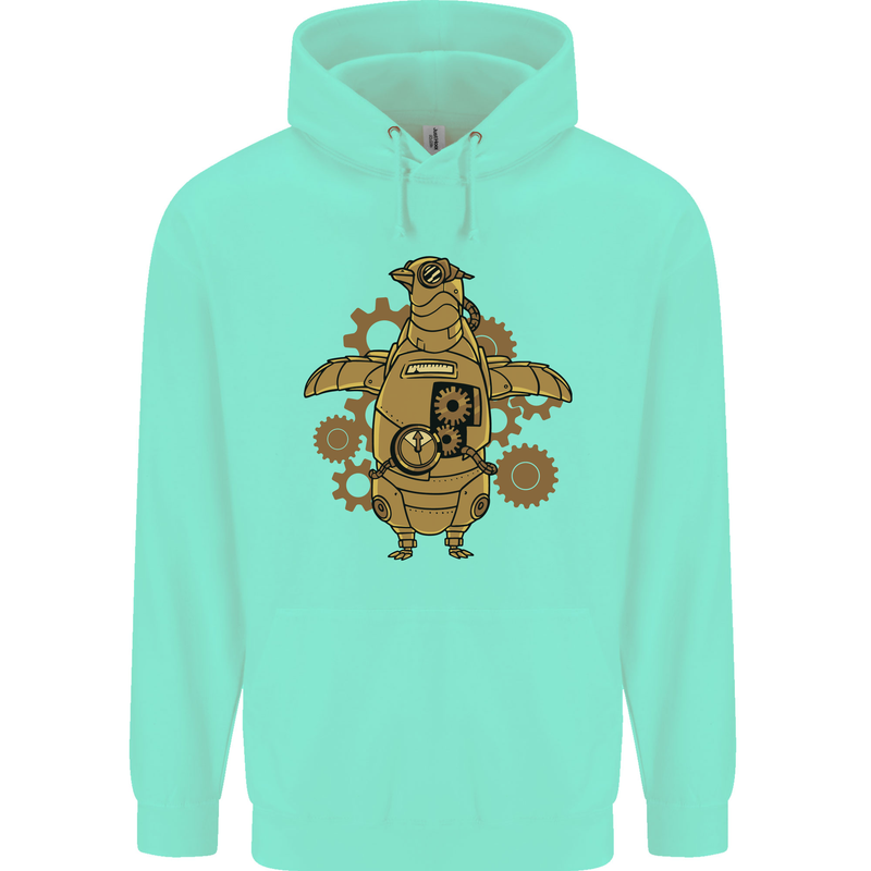 A Steampunk Penguin Childrens Kids Hoodie Peppermint