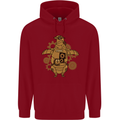 A Steampunk Penguin Childrens Kids Hoodie Red