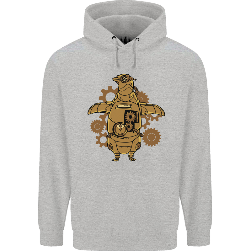 A Steampunk Penguin Childrens Kids Hoodie Sports Grey
