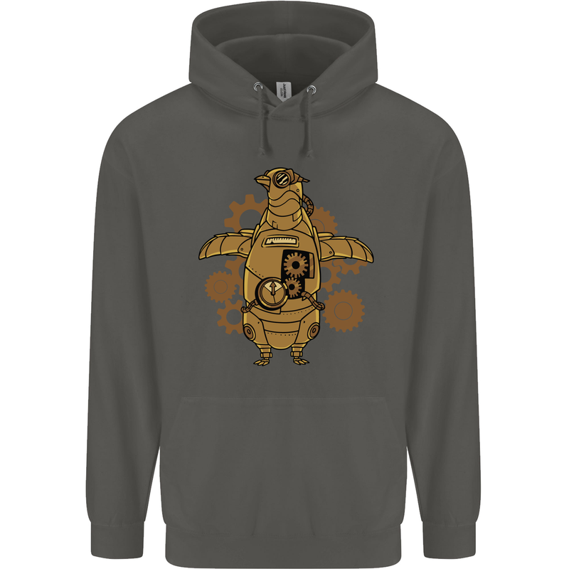 A Steampunk Penguin Childrens Kids Hoodie Storm Grey