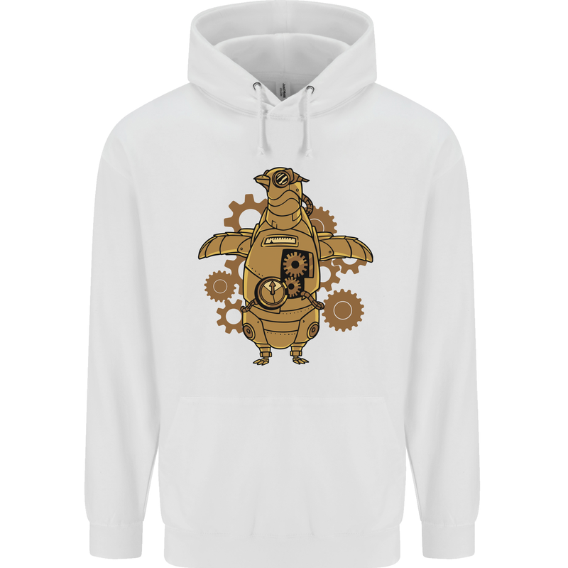 A Steampunk Penguin Childrens Kids Hoodie White