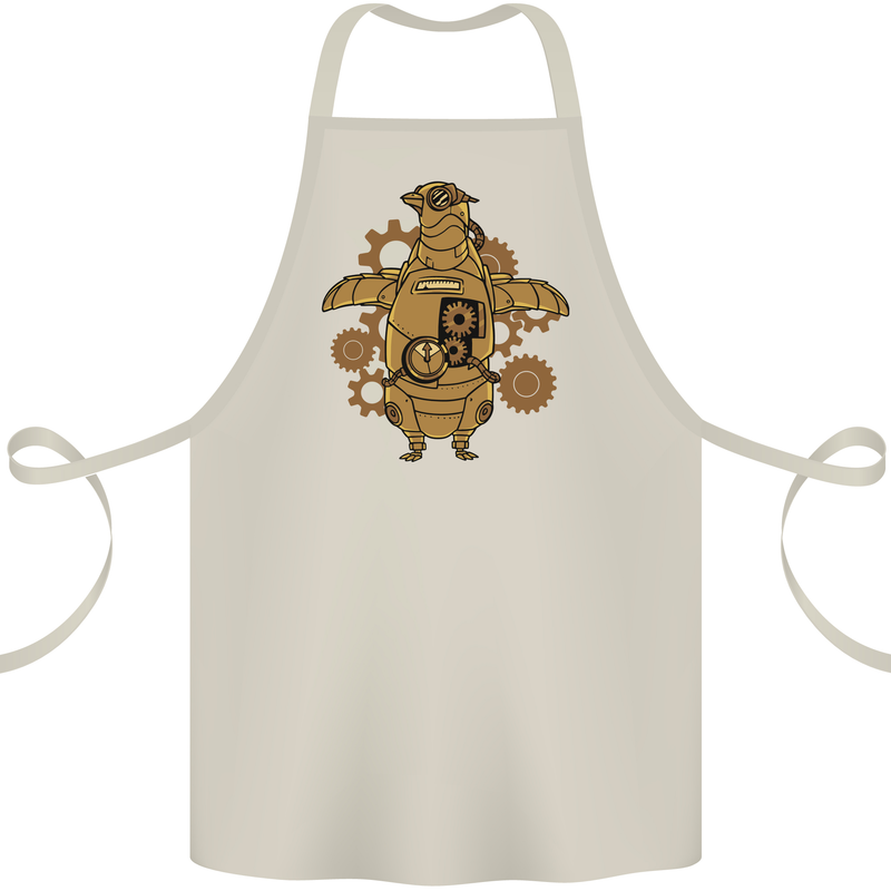 A Steampunk Penguin Cotton Apron 100% Organic Natural