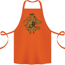 A Steampunk Penguin Cotton Apron 100% Organic Orange