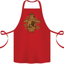 A Steampunk Penguin Cotton Apron 100% Organic Red