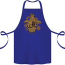 A Steampunk Penguin Cotton Apron 100% Organic Royal Blue
