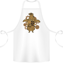 A Steampunk Penguin Cotton Apron 100% Organic White