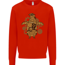 A Steampunk Penguin Kids Sweatshirt Jumper Bright Red