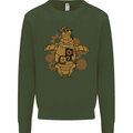 A Steampunk Penguin Kids Sweatshirt Jumper Forest Green