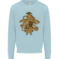 A Steampunk Penguin Kids Sweatshirt Jumper Light Blue