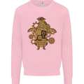 A Steampunk Penguin Kids Sweatshirt Jumper Light Pink