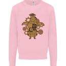 A Steampunk Penguin Kids Sweatshirt Jumper Light Pink