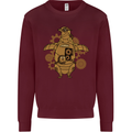 A Steampunk Penguin Kids Sweatshirt Jumper Maroon