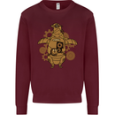 A Steampunk Penguin Kids Sweatshirt Jumper Maroon