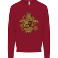 A Steampunk Penguin Kids Sweatshirt Jumper Red