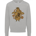 A Steampunk Penguin Kids Sweatshirt Jumper Sports Grey