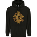 A Steampunk Penguin Mens 80% Cotton Hoodie Black