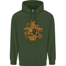 A Steampunk Penguin Mens 80% Cotton Hoodie Forest Green